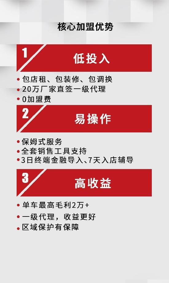 汽车零售新模式20万就做野马汽车一级代理商