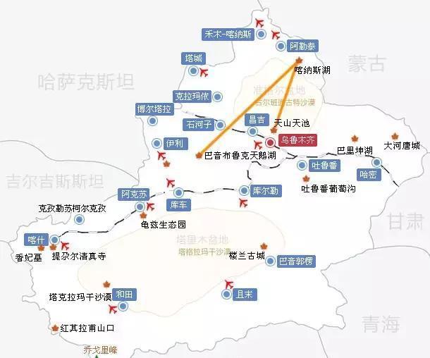 新疆旅游全景图 ▏去新疆旅行，没有详细的地图怎么能行