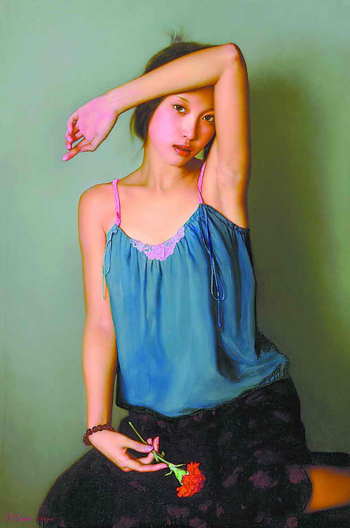 中国当代青年新锐画家-翁伟，笔下的女人感性妩媚，充满女人之味
