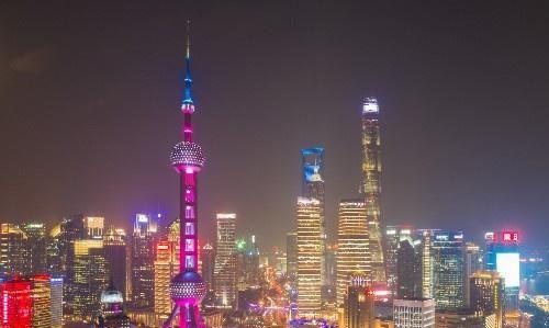 上海乍浦路桥航拍上海夜景，中国最美城市天际线名不虚传
