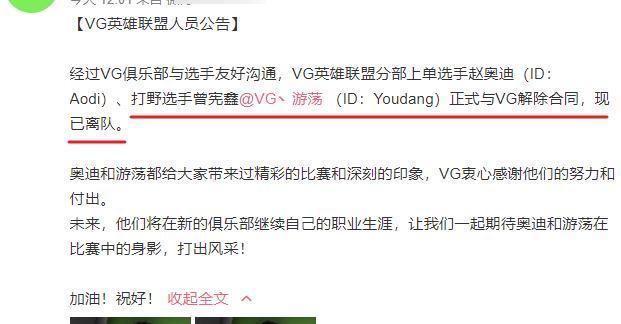 VG官宣打野离队，曾2次单杀王思聪的男人，如今不知所踪