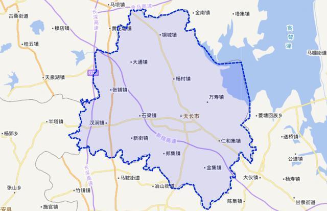 介绍安徽省滁州市天长市：深入江苏省的境内，修铁路都是必经之路