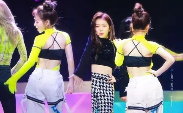 Red Velvet Wendy孙胜完的舞台服装，背部露出展示完美背肌