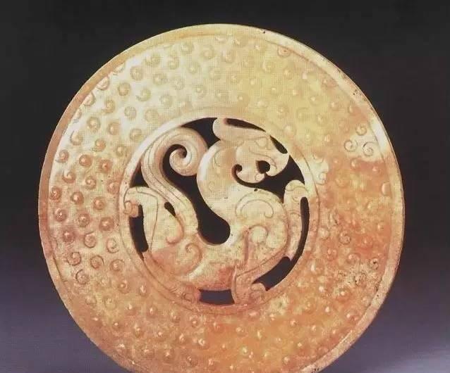 中国 唐物 砡 時代物 古玉 戰國勾勒雲紋玉璧-