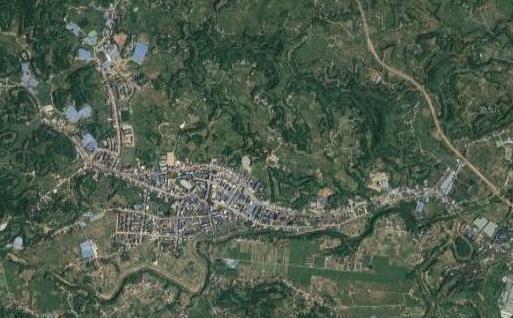 卫星图看四川安岳县，很有特色的丘陵人口大县
