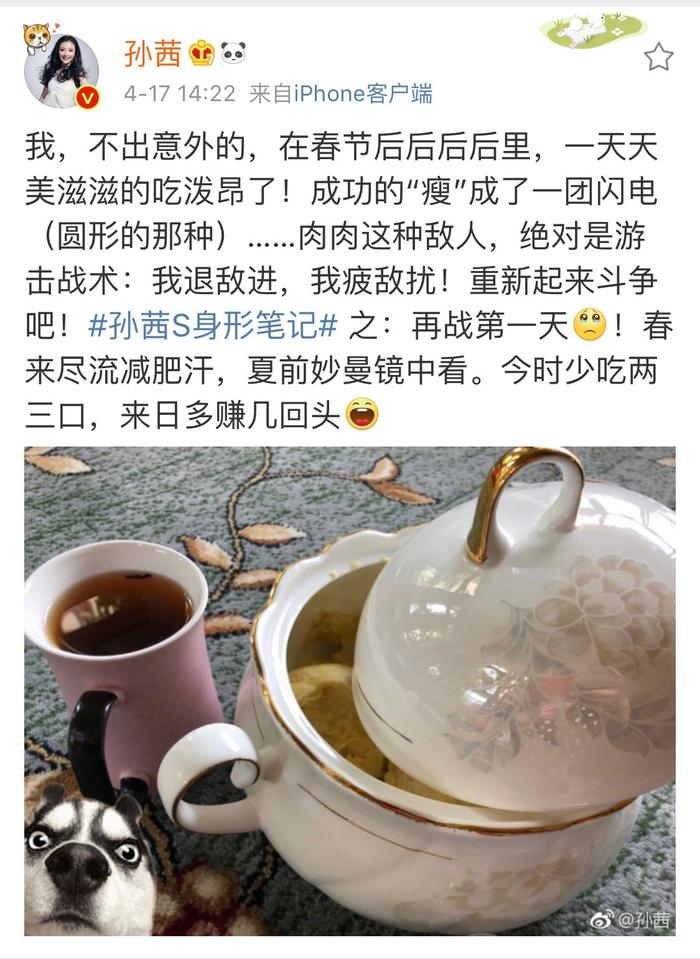 孙茜坚持减肥写S身形笔记 视频吐槽不减会遭经纪人嫌弃