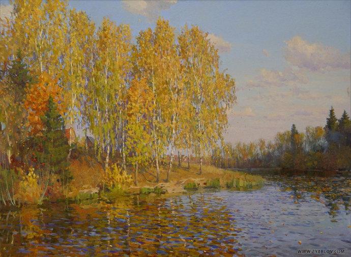 油画世界：俄罗斯画家尼亚洛雅罗斯拉夫风景油画