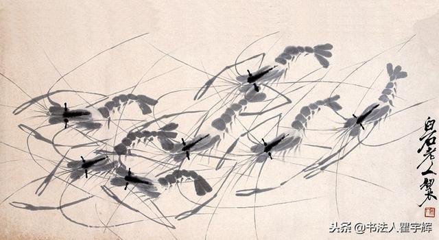 笔墨灵动，栩栩如生，大师齐白石8幅画虾作品欣赏