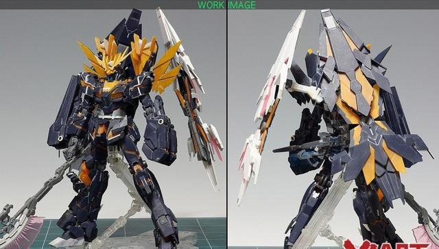 高达模型 MG RX-0全武装报丧女妖 改造喷涂