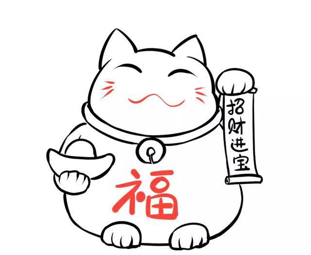 超简单的绘画小教程——可爱的招财猫