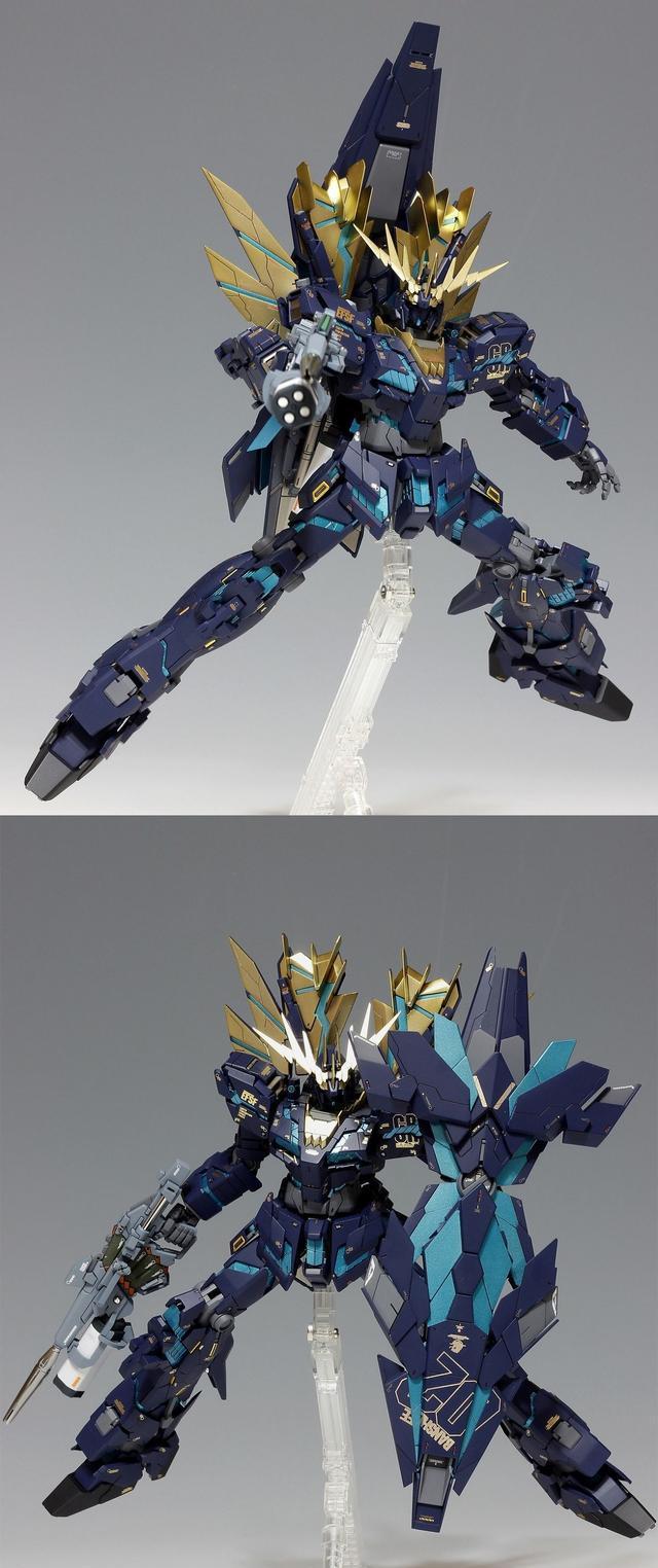 高达模型 MG RX-0全武装报丧女妖 改造喷涂