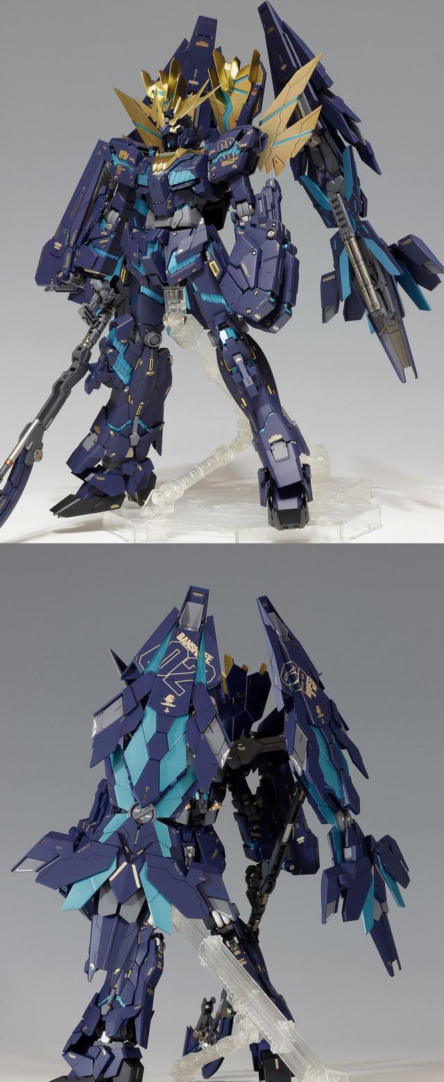 高达模型 MG RX-0全武装报丧女妖 改造喷涂