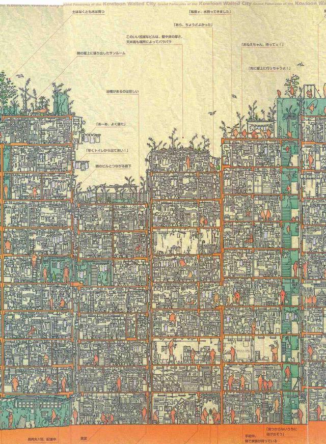 日本探险者绘制的“罪恶之城”九龙城寨平面图