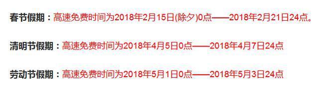 2018年高速免费时间表出炉！你的爱车加好油了吗？