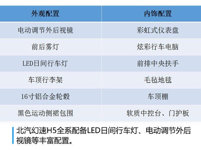 北汽幻速H5配置曝光，全系标配多项安全系统，MPV预计售价8万元