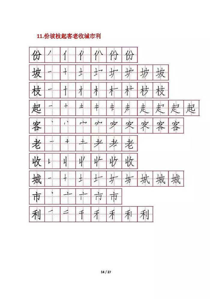 部编版二年级上册每课所有生字笔顺，给孩子收藏练字！！！