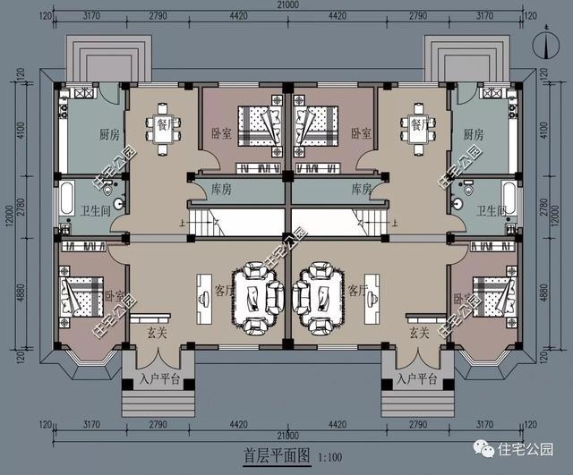 3套最美双拼农村别墅，家有2兄弟房子这样建超棒！第1套独栋也美