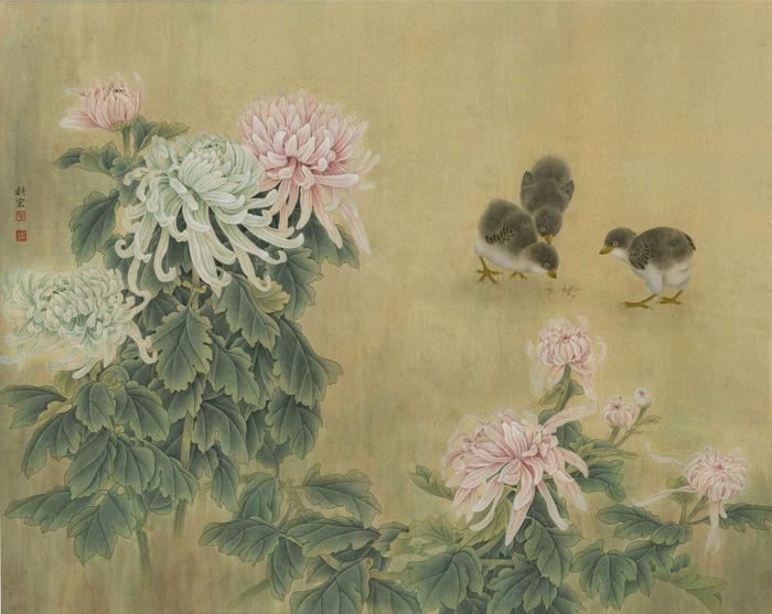 国画工笔菊花画法基础画法示范,工笔菊花上色步骤图,工笔菊花欣赏