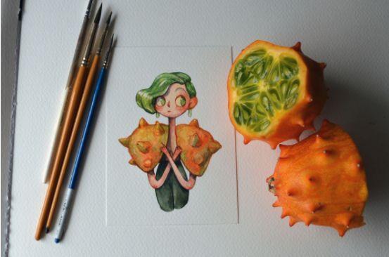 万物皆可拟人化，英国插画师绘制蔬菜水果拟人图，可爱度大增！