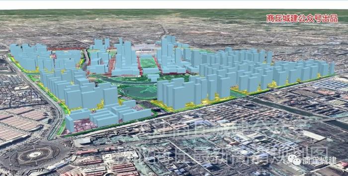 商丘市火车站高铁核心区规划图【卫星地图版】