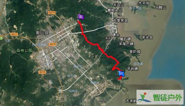 宁波松兰山周围徒步登山路线及轨迹图总结