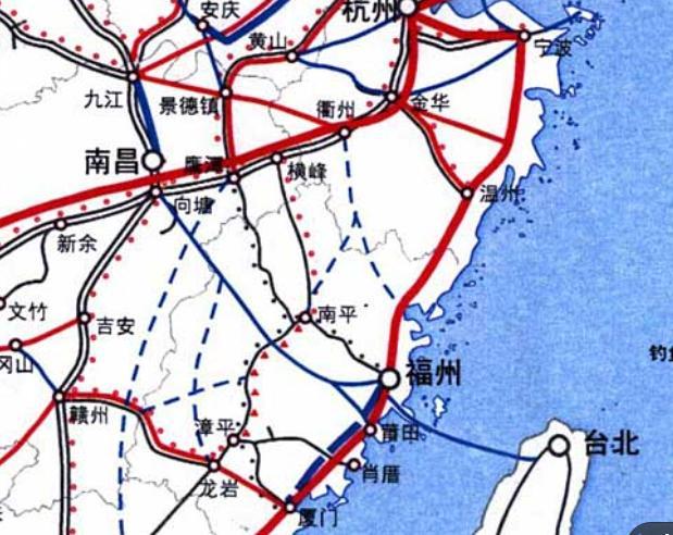 浙江省出省的四大铁路大通道