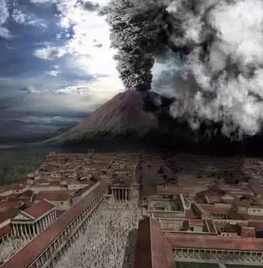 愤怒的维苏威火山和庞贝城的毁灭