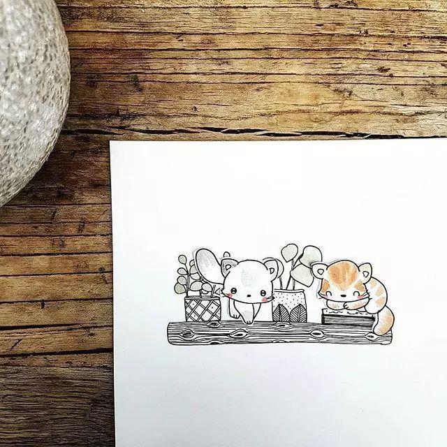 素材-一组小动物简笔画素材