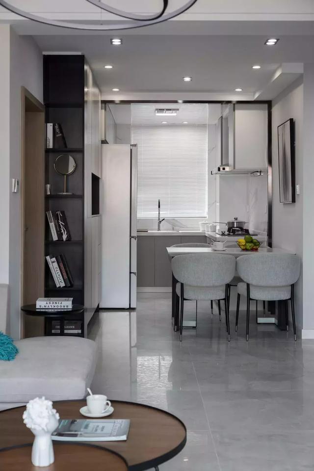 灰色调的76平简约风二居室，小户型也能设计出高级感