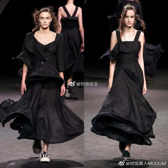 Yohji Yamamoto SS 2020，延续了山本耀司一贯的黑色美学