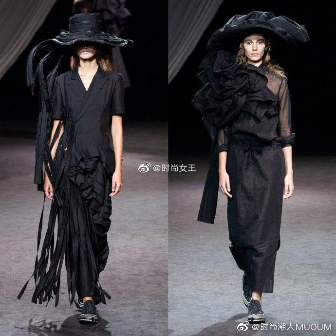 Yohji Yamamoto SS 2020，延续了山本耀司一贯的黑色美学