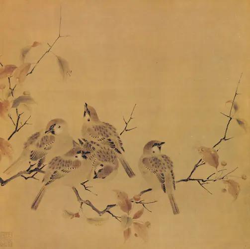 高速 割引 平日 狩野養信筆 尾形袍祝花鳥画写 絹本掛軸一幅 肉筆画 晴 絵画