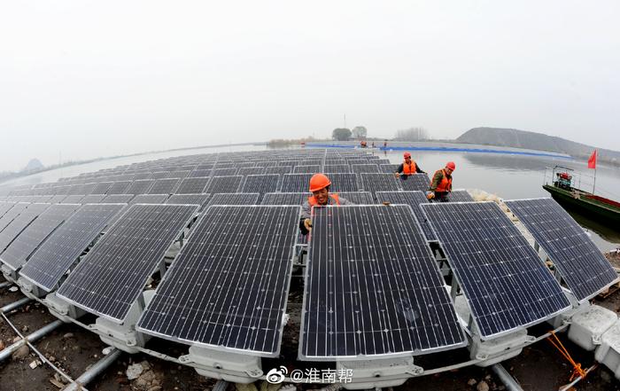 三峡新能源安徽淮南150兆瓦水面漂浮光伏项目位于安徽省淮南市潘集区