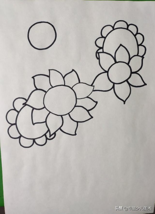 超详细线描课件作品：一盆花主题创意线描画