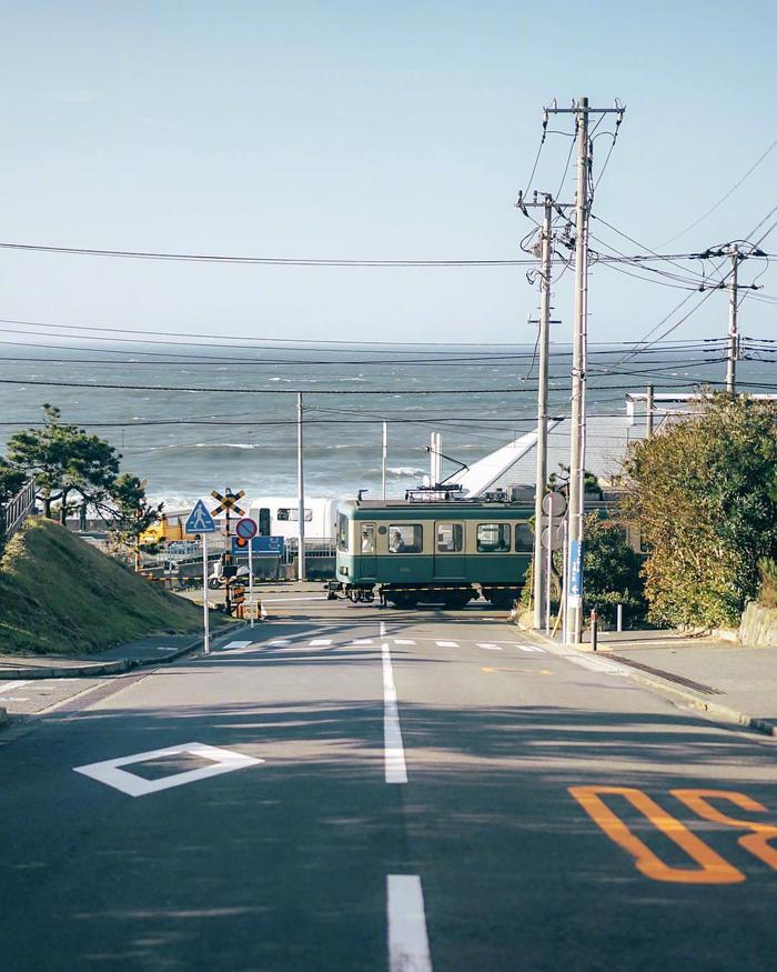 Kamakurakōkōmae Station 日本镰仓的海