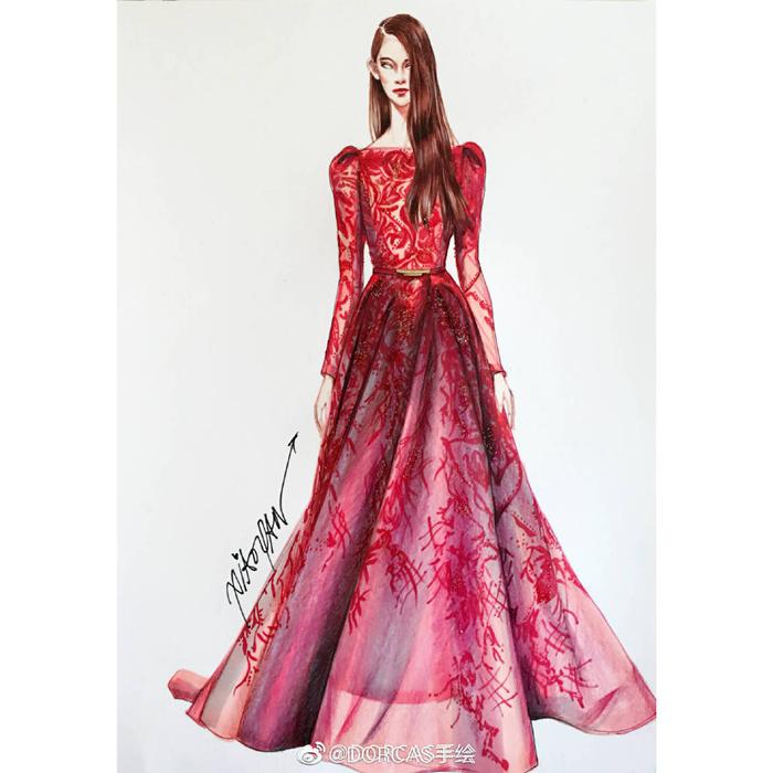 时装画 手绘
第一排 Vera Wang 婚纱
第二排 evening wear illustrati