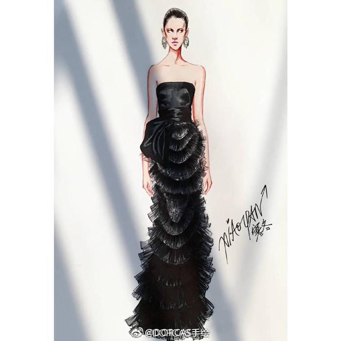 时装画 手绘
第一排 Vera Wang 婚纱
第二排 evening wear illustrati