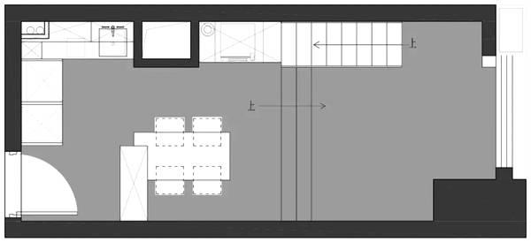 20㎡长条型loft公寓，镂空的楼梯设计让这个家变得高大上！