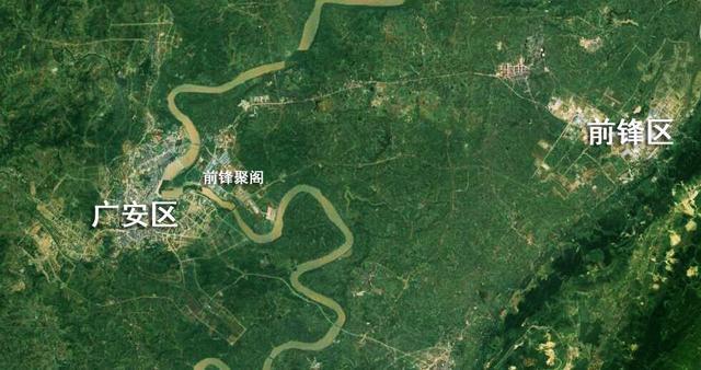卫星上看四川广安：一座滨江之城，有“川东门户”之称