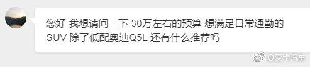 30万左右的预算 想满足日常通勤的SUV，除了奥迪Q5L，你会推荐___