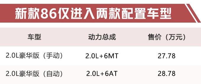 丰田新款86到店实拍！27.78万实现跑车梦，这价格还买C级、3系吗？