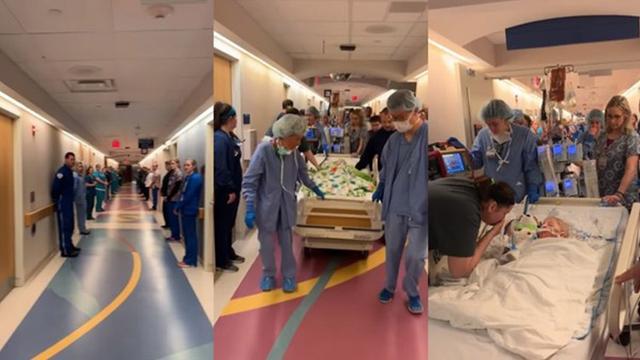 脑死亡女婴器官救3人的命 医护人员全体列队送别