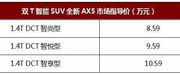 定位双T智能SUV 东风风神全新AX5售价8.59万元起上市