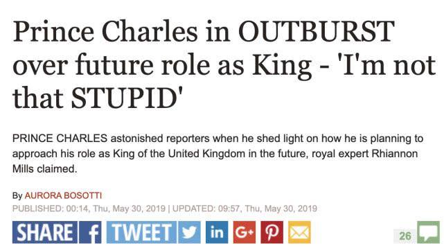 民众呼吁女王让威廉王子直接继位，谈及做国王查尔斯勃然大怒