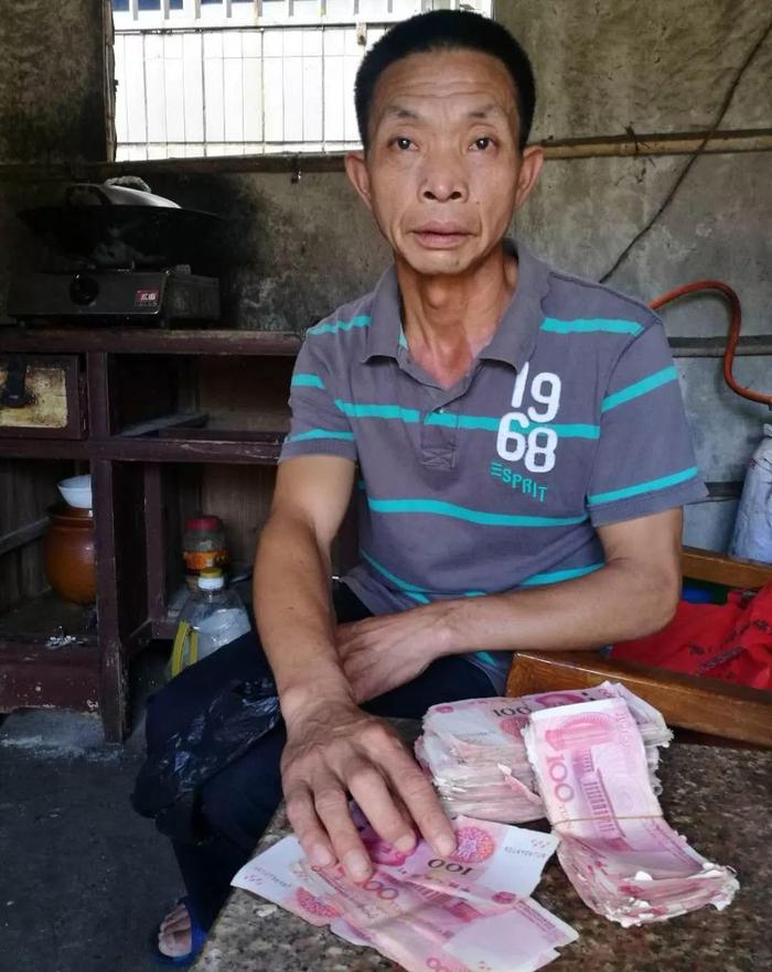 汕头有人5万多人民币被白蚁的蛀蚀，导致币面不同程度残破