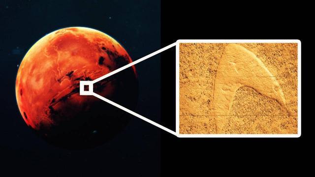 NASA在火星上发现“星际迷航”的标志,星际联邦舰队降落火星了?