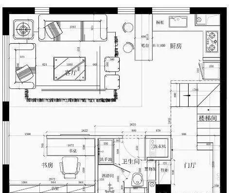 45平loft小公寓层高4.3米，利用半箱体楼梯设计储物衣柜