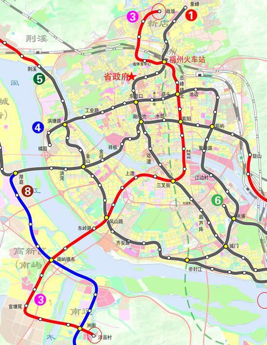 福州发改委：地铁3、8号线线路覆盖闽侯南屿、南通片区