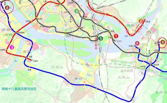 福州发改委：地铁3、8号线线路覆盖闽侯南屿、南通片区