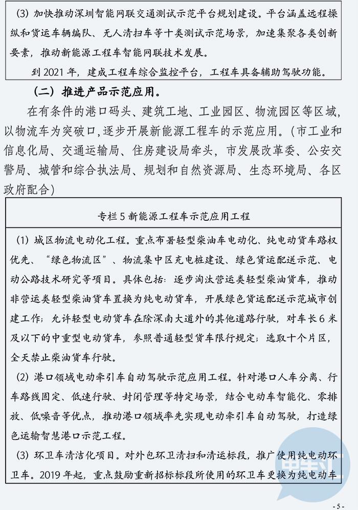 深圳：到2021年完成工程车领域新增车辆纯电动化